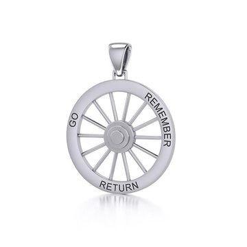 Wagon Wheel Silver Pendant TP3015 - Jewelry